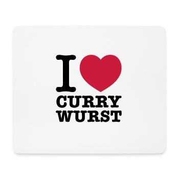 i love Currywurst - Mousepad (Querformat) - Weiß - Vorne