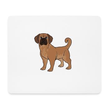Puggle Beagle Mops Hund - Mousepad (Querformat) - Weiß - Vorne