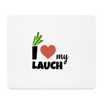 i love my Lauch | Ich liebe meinen Lauch - Mousepad (Querformat) - Weiß - Vorne