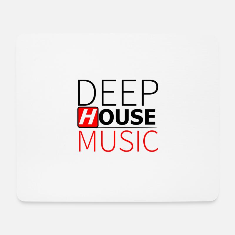 Deep House Musik - Mousepad (Querformat) - Weiß