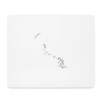 Stick Figure Paragliding Mountains Paragliding - Mouse Pad (horizontal) - white - Front