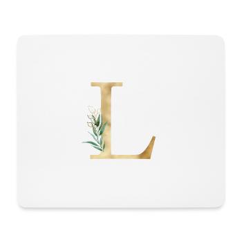Monogramme L Botanique personnalisable - Tapis de souris (format paysage) - blanc - Devant