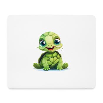 Mignon bébé tortue - Tapis de souris (format paysage) - blanc - Devant