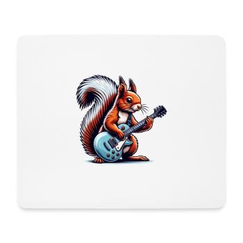 Écureuil jouant de la guitare électrique Rock Music - Tapis de souris (format paysage) - blanc - Devant