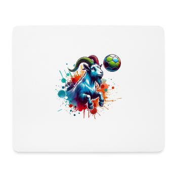 Conception de joueur de champion de chèvre de football - Tapis de souris (format paysage) - blanc - Devant