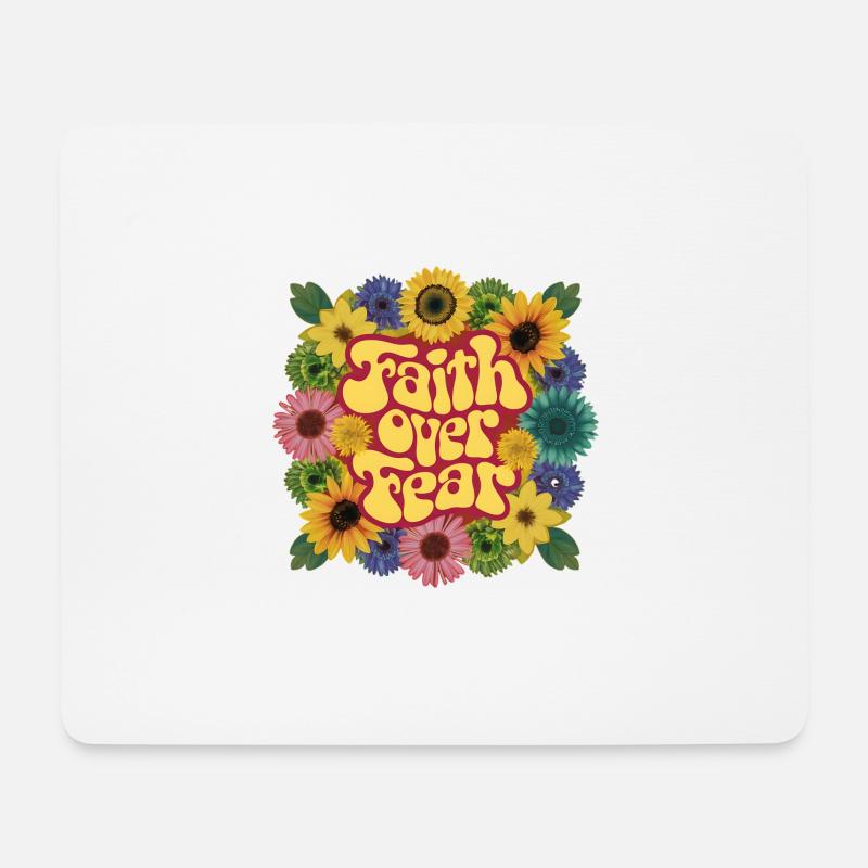 Glaube Statt Angst Lebendiges Christliches Design - Mousepad (Querformat) - Weiß