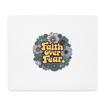 La foi sur la peur Blue Floral Design - Tapis de souris (format paysage) - blanc - Devant