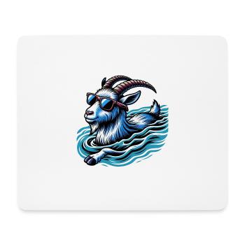 Lustige Ziege Beim Schwimmen Sport Design - Mousepad (Querformat) - Weiß - Vorne