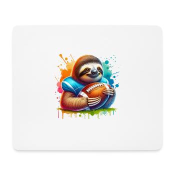 Coole Faultier Quarterback Sport Design - Mousepad (Querformat) - Weiß - Vorne