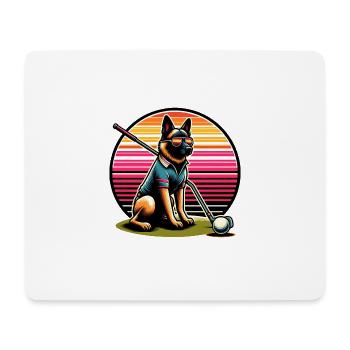 Lustiger Malinois Hund Golfer Design Perfekt Für - Mousepad (Querformat) - Weiß - Vorne