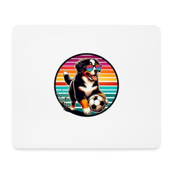 Retro Bernois Bouvier Chien Joueur De Football Fan - Tapis de souris (format paysage) - blanc - Devant