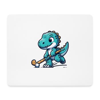 Süßer Dino Feldhockey Spieler Team - Mousepad (Querformat) - Weiß - Vorne