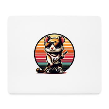 Retro Hamster Field Hockey Spieler Team - Mousepad (Querformat) - Weiß - Vorne