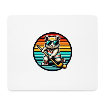 Hamster Joueur De Hockey Rongeur Bâton Équipe Cool - Tapis de souris (format paysage) - blanc - Devant