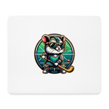 Hamster Field Hockey Player Team Animal Love - Mouse Pad (horizontal) - white - Front