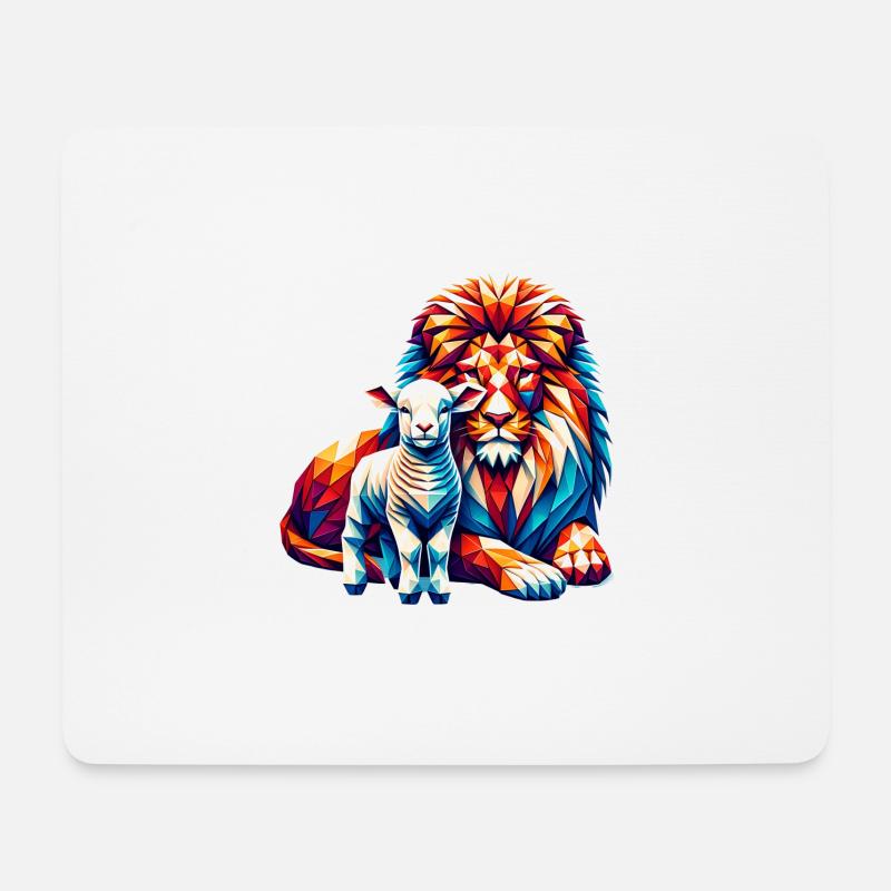 Christliche Kleidung Löwe Und Lamm - Mousepad (Querformat) - Weiß