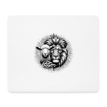 Christliche Kleidung Löwe und Lamm - Mousepad (Querformat) - Weiß - Vorne