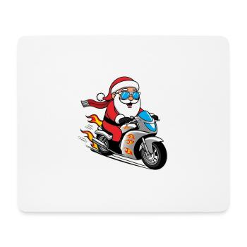 Santa Claus Weihnachtsmann Motorrad Fahrer - Mousepad (Querformat) - Weiß - Vorne
