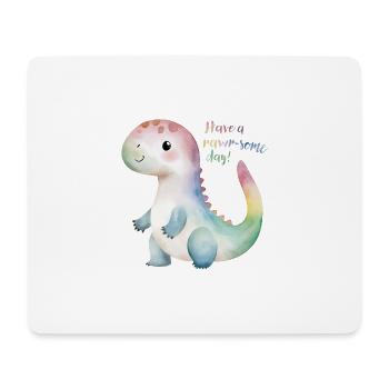 Niedlicher Regenbogen-Dino – Habt einen schönen Tag! - Mousepad (Querformat) - Weiß - Vorne