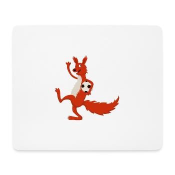 Eichhörnchen Fussball - Mousepad (Querformat) - Weiß - Vorne