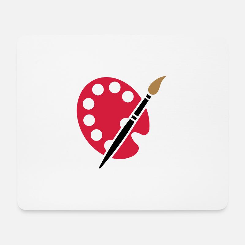 Maler Künstler Grafiker Pinsel Farbpalette - Mousepad (Querformat) - Weiß