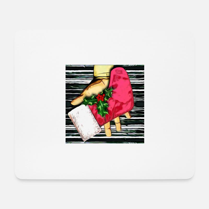 Jingle Socke & Holly - Mousepad (Querformat) - Weiß