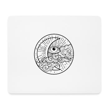 Mond und Auge - Mousepad (Querformat) - Weiß - Vorne