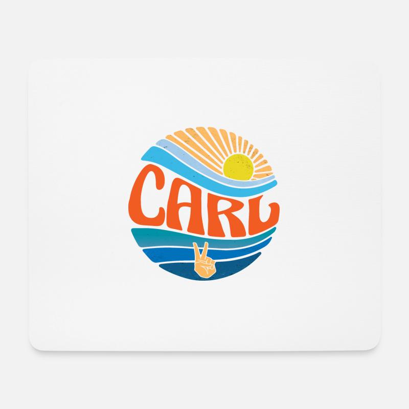 Carl Hemd Vintage Sunset Carl Groovy Tie Dye - Mousepad (Querformat) - Weiß