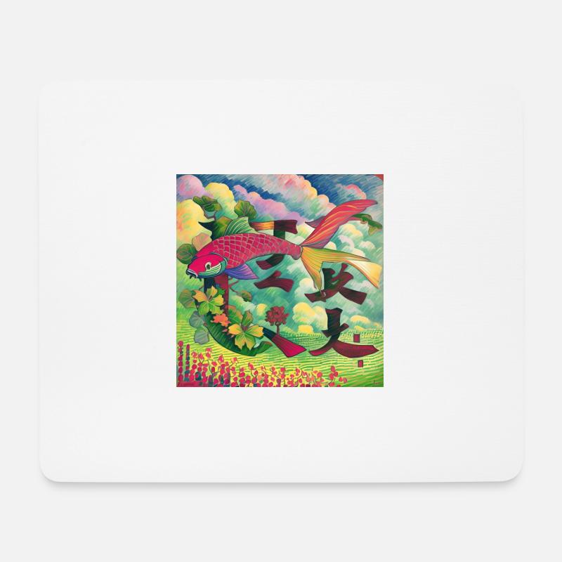 Koi karpfen,koi, karpfen,japanisch, kawaii - Mousepad (Querformat) - Weiß