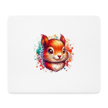 Eichhörnchen Nüsse Tierliebhaber Lustig Retro - Mousepad (Querformat) - Weiß - Vorne