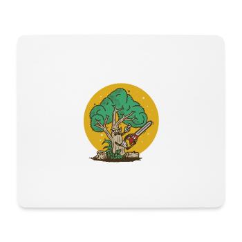 Offizielles Holz mach Shirt Forstwirt Herren - Mousepad (Querformat) - Weiß - Vorne