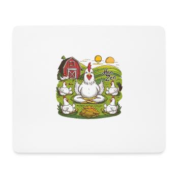 Hen Zen Yoga Meditation Huhn Hühner Bauernhof - Mousepad (Querformat) - Weiß - Vorne