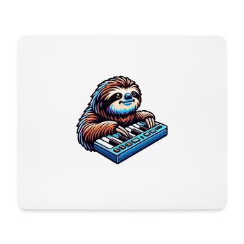 Relaxed Sloth Synthesizer Player - Mouse Pad (horizontal) - white - Front