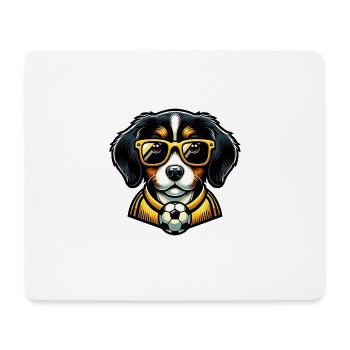 Saint Bernard Soccer Player Fan Champion Ball - Mouse Pad (horizontal) - white - Front
