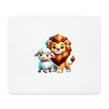 Christliche Kleidung Löwe und Lamm - Mousepad (Querformat) - Weiß - Vorne