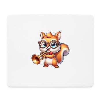 Cute squirrel with trumpet - Mouse Pad (horizontal) - white - Front