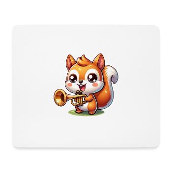Cute Squirrel With Trumpet - Funny - Mouse Pad (horizontal) - white - Front