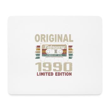 Februar 1990, Februar 1990 Geburtstagsgeschenk - Mousepad (Querformat) - Weiß - Vorne