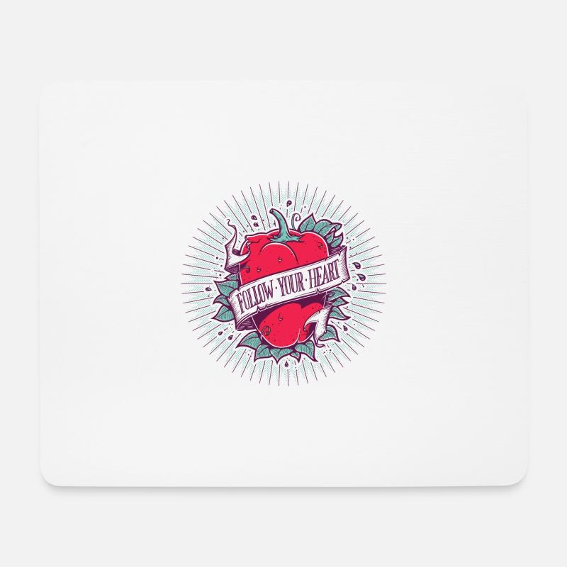 Follow Your Heart - Mousepad (Querformat) - Weiß
