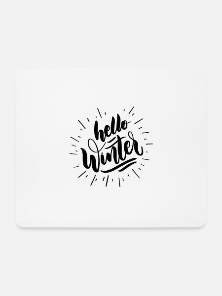 Hello winter - Mousepad (Querformat) - Weiß