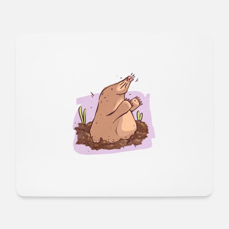 Moles in the earth - Mouse Pad (horizontal) - white