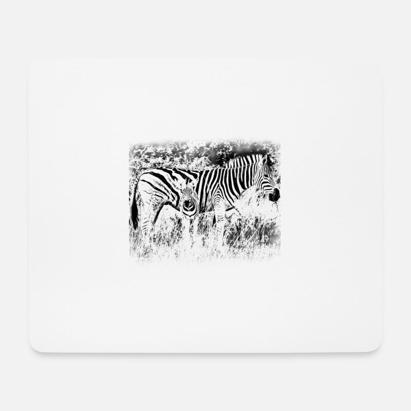Zebras - Mousepad (Querformat) - Weiß