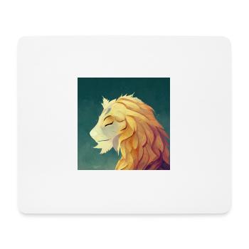 Tête de lion - Tapis de souris (format paysage) - blanc - Devant