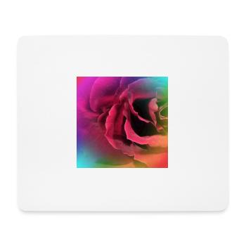 Photo multicolore créative d’une rose - Tapis de souris (format paysage) - blanc - Devant
