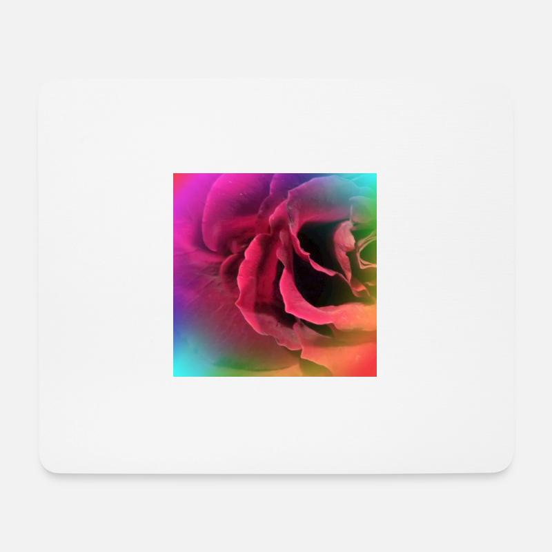Kreatives mehrfarbiges Foto einer Rose - Mousepad (Querformat) - Weiß