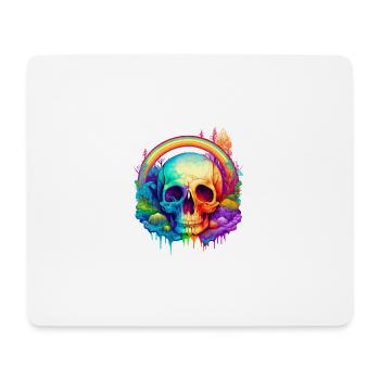 Totenkopf Skizze mit bunten Wasserfarben - Mousepad (Querformat) - Weiß - Vorne