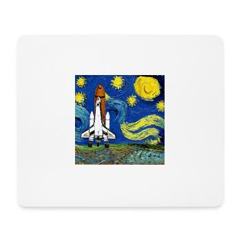 Space Shuttle Van Gogh - Mousepad (Querformat) - Weiß - Vorne