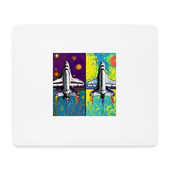 Space Shuttle Van Gogh - Mousepad (Querformat) - Weiß - Vorne
