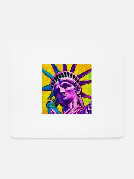 Freiheitsstatue - Mousepad (Querformat) - Weiß