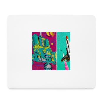 Space Shuttle Van Gogh - Mousepad (Querformat) - Weiß - Vorne